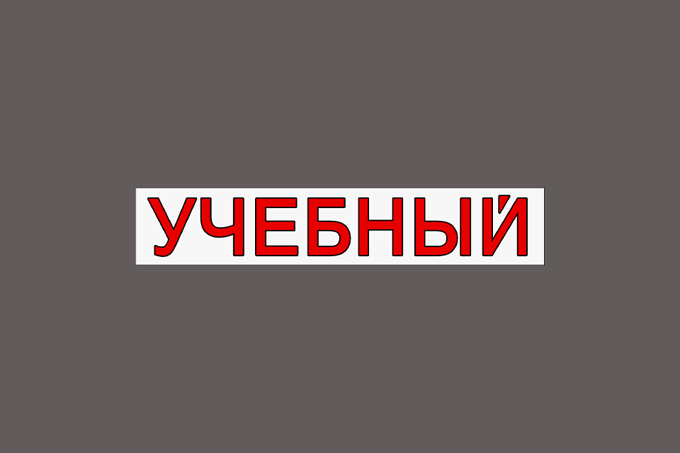 Наклейка «УЧЕБНЫЙ» 100*500 мм