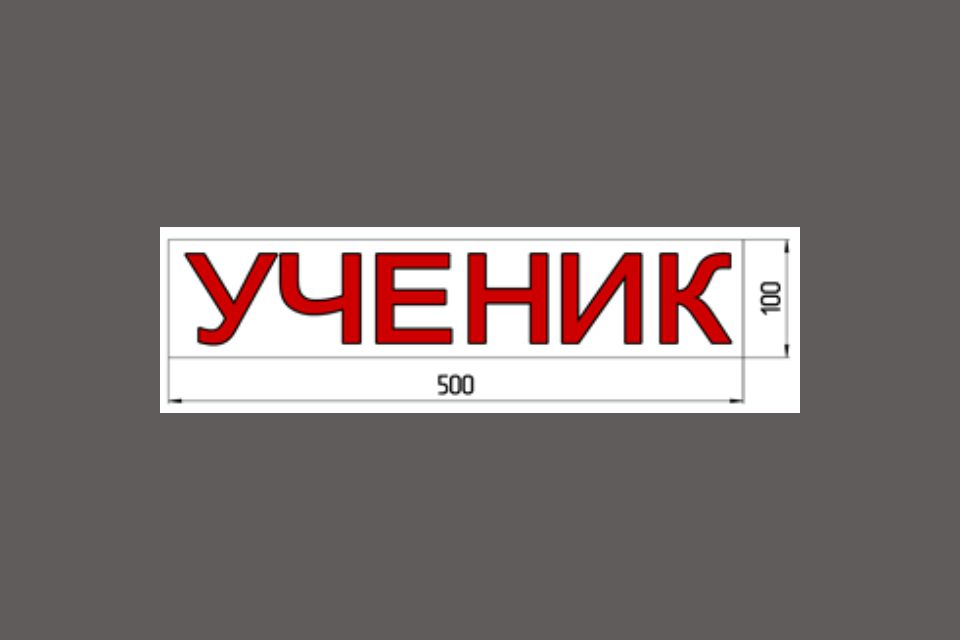 Наклейка «УЧЕНИК» 100*500 мм